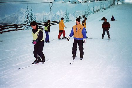 Single ski gliding